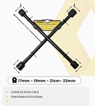 Chave de roda CRUZ 17-19-21-23 MM