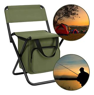 Cadeirinha Dobrável C/ Bolsa Térmica Para Levar Bebida Ferro