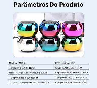 Mini caixa de som bolinha 500mah bluetooth original