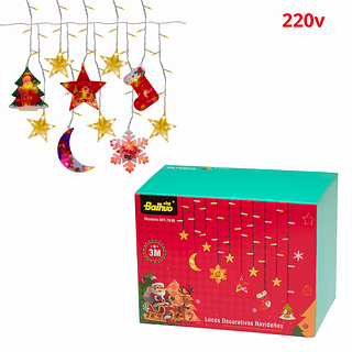 Cortina de Luzes de Natal com Pingentes 3M 220v