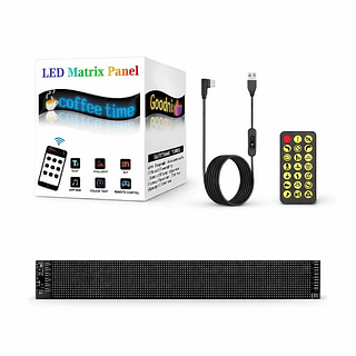 Painel Led Letreiro Matriz 16x96 Digital Bluetooth Carro 5V/2A